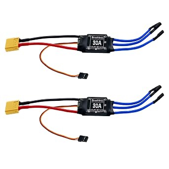 2PCS 30A Electric Brushless Motor Controller, ESC Speed Controller with XT60 and 3.5mm Bullet Plugs for RC Drone Airplane Helicopter