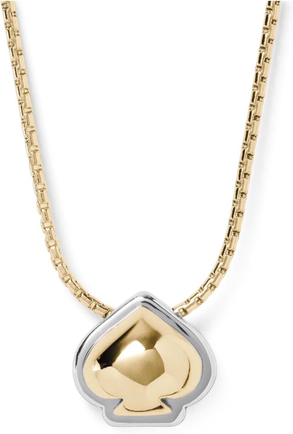 kate spade new york Women's Brass Pendant Necklace, Silver/Gold, Cubic Zirconia, Adult Fashion, Irregular Stone, Lobster Clasp, 4.89g