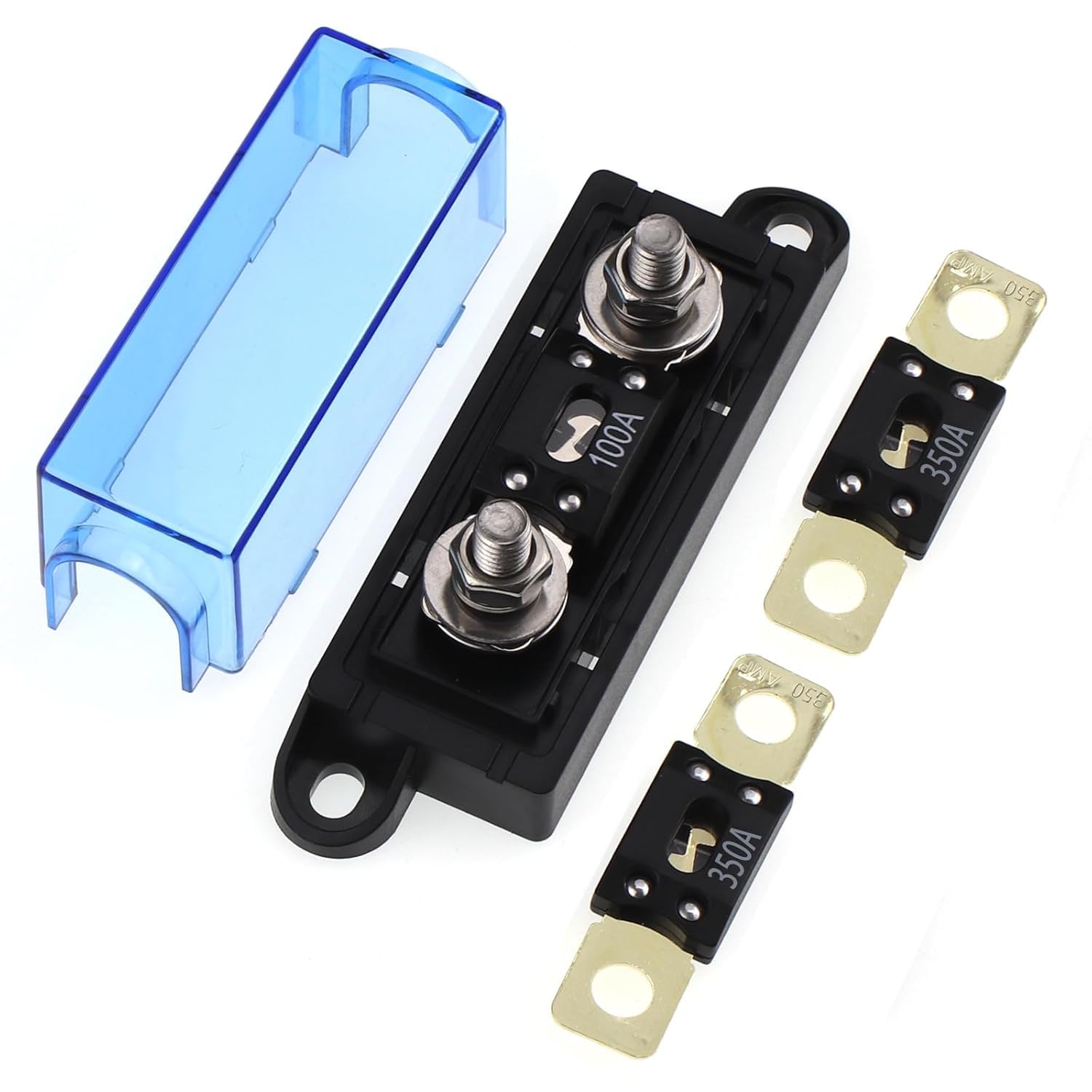 RKURCK Mega/AMG Fuse Holder, Bolt Down 350A M8 (2 Pack 350A Fuses + 100A Holder) - Image 3