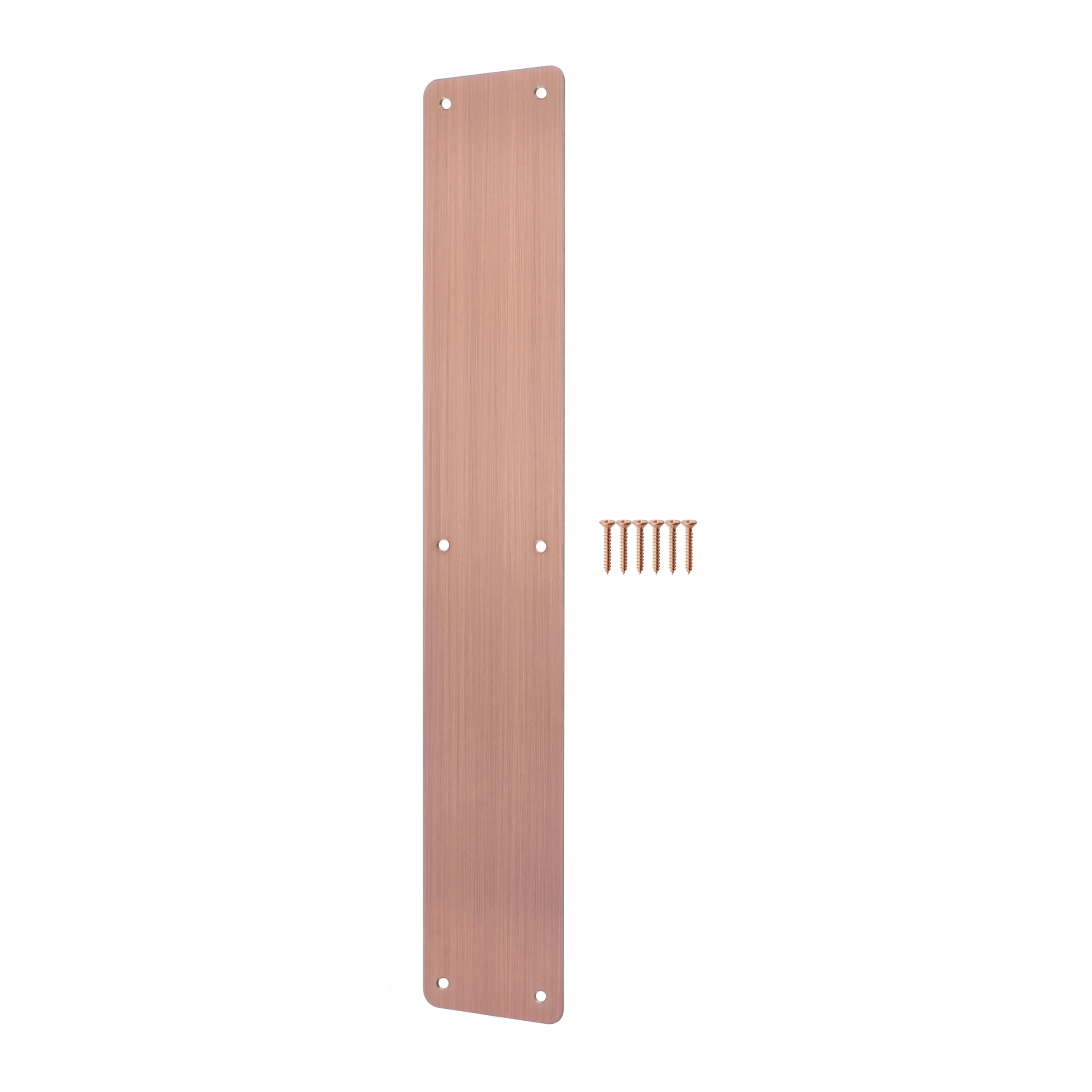 EAI Bronze Door Push Plate, 425 x 75mm Plain Finger Push Plate with Radius Corners Bronze