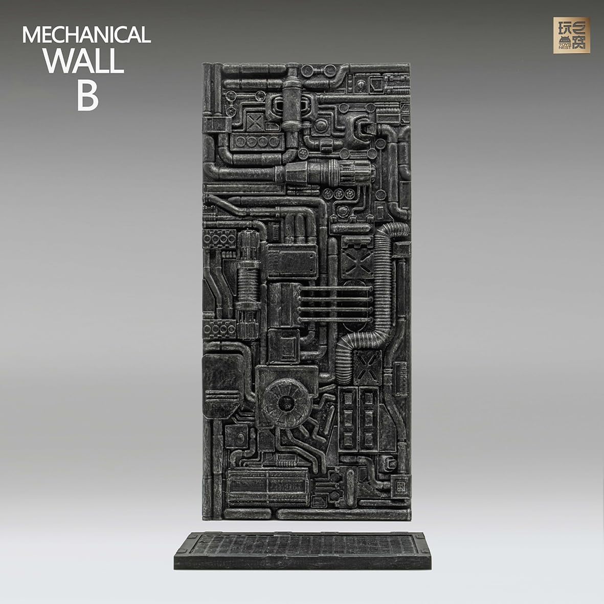 Diorama Display Base Compatible with 1/12-1/18 Action Figures - Mechanical Wall B Gothic Sci-fi Corridor Terrain for Warhammer-Style Action Figures,Age 15+