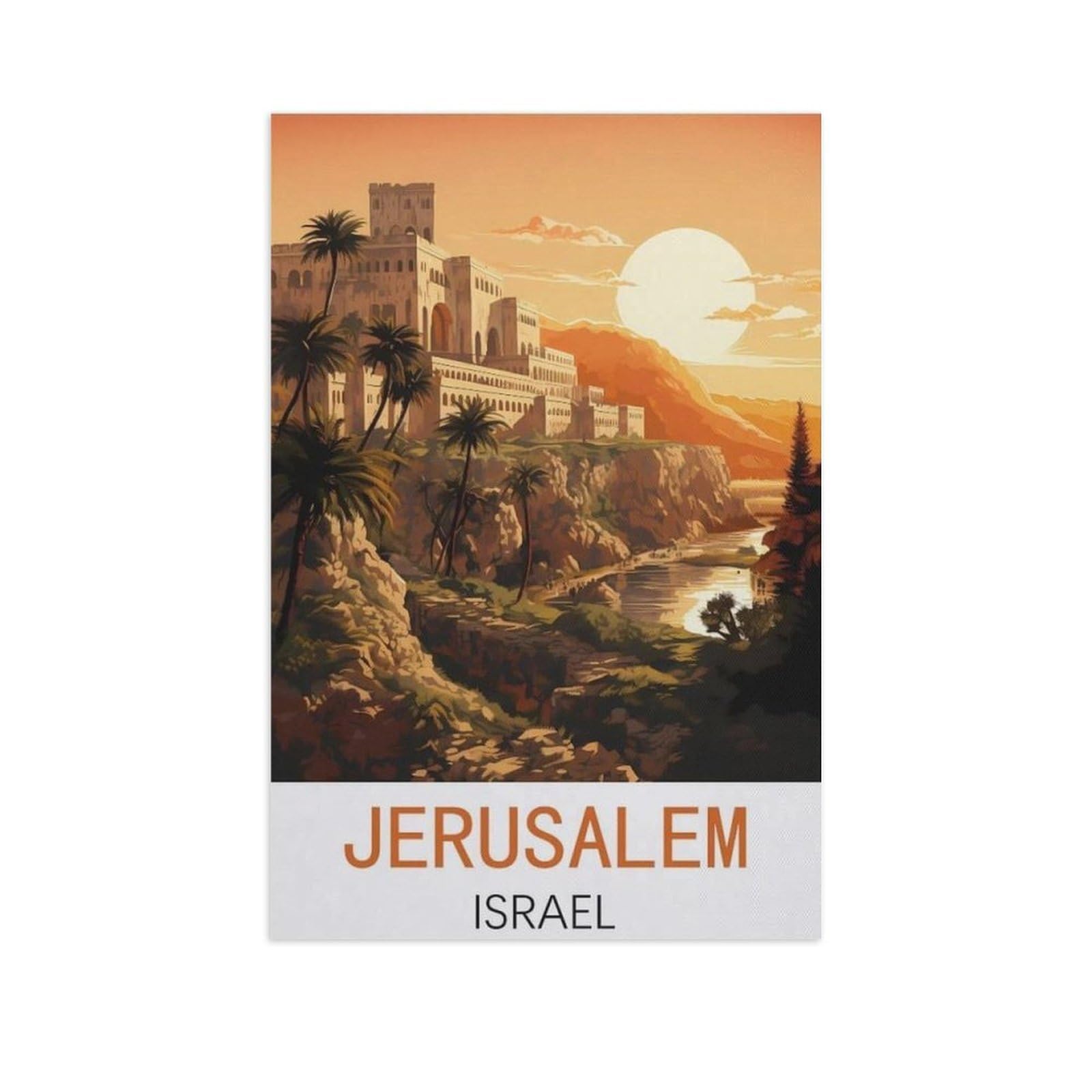 Gsbrsnts A24 Jerusalem Israel，Vintage Tin Signs Funny Metal Tin Sign Wall Art Garden House Plaque For Bathroom Kitchen Cafe Wall Halloween Christmas Decor(15X30cm）6X12 Inch-Am16