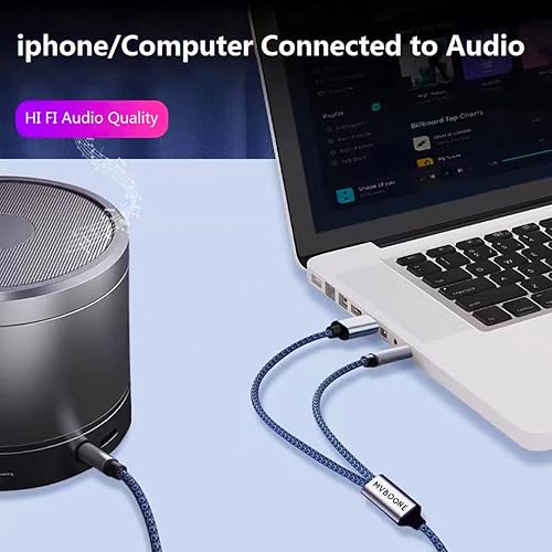 Miniatura 2 de MVBOONE Cable de audio auxiliar para teléfonocoche, 2 en 1, cable de audio de 0.138 in para automóvil compatible con teléfono 1211XRXSX87 para