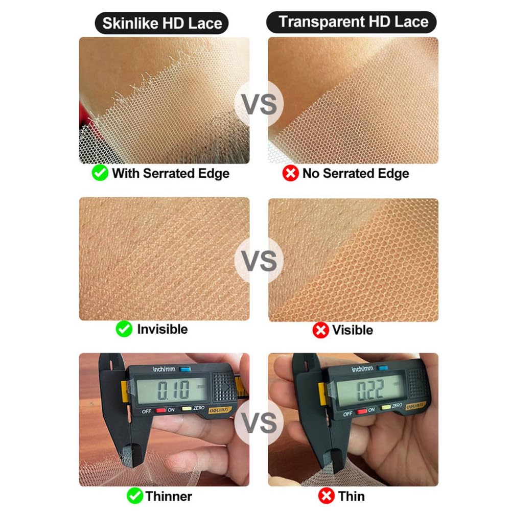 Venice Hair Real HD Lace Closure only 0.10mm Ultra-thin Invisible Crystal HD Lace Pre Plucked with Baby Hair Straight Human Hair Lace Frontal Closure (5x5 HD Body, 12 Inch)