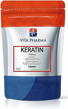 VITA PHARMA Keratin 100mg 240 Capsules | Hair Support | Skin Support | Nail Support