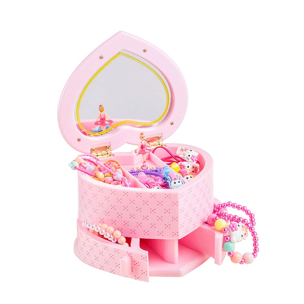 Heart Shape Musical Jewelry Box For Girls Ballerina Music Box