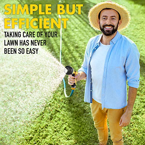 Alma Garden Hose Nozzle Heavy Duty - 7 Spray Pattern Garden Hose Sprayer Nozzle With Thumb Control On Off Valve - Ergonomic Water Hose Nozzle Sprayer Heavy Duty - Hose Head Attachment Handle Nozzles #TOP5