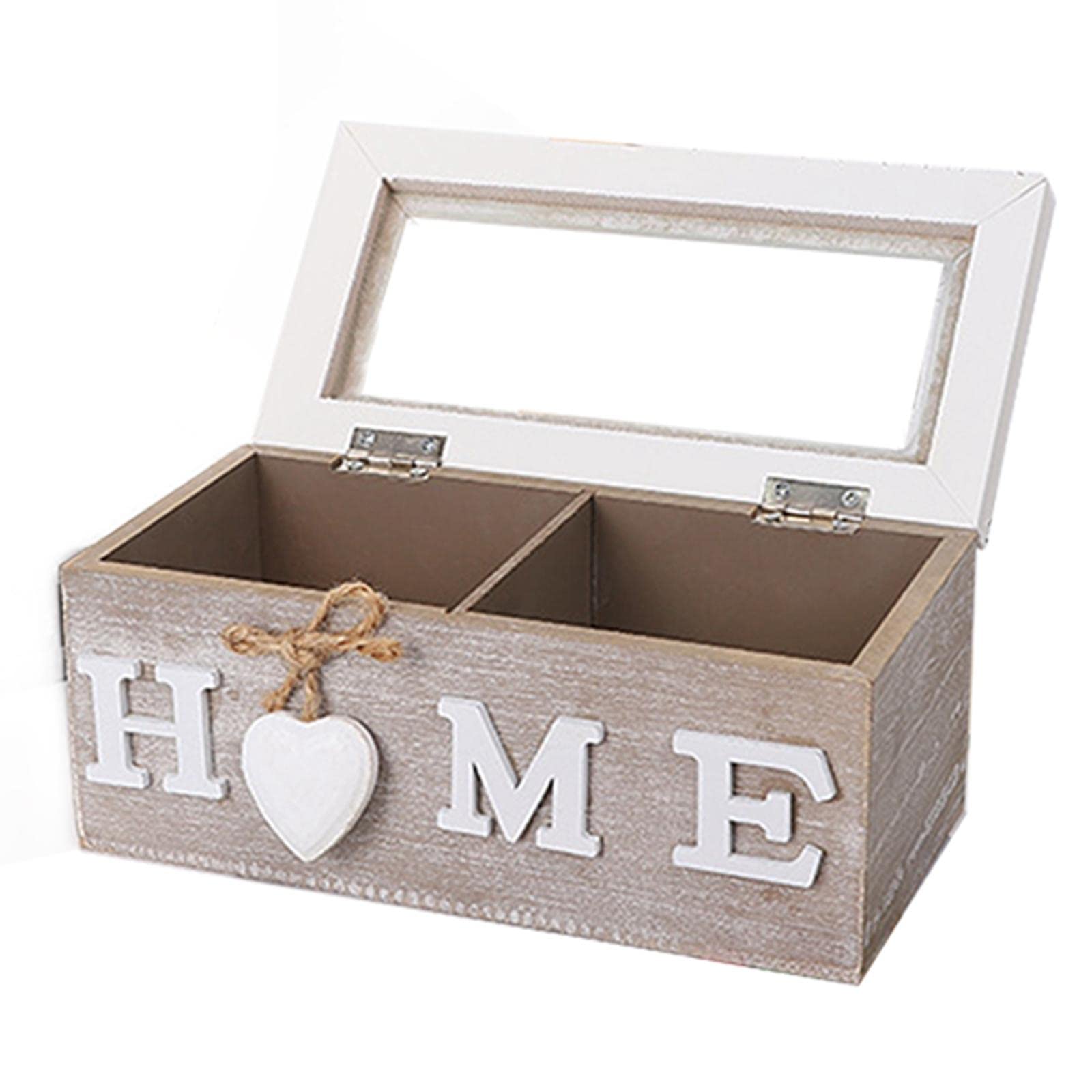 Tea Bag Box Jewelery Box Kitchen Organiser for Sugar Tea Bags Coffee Pods 2 Grid