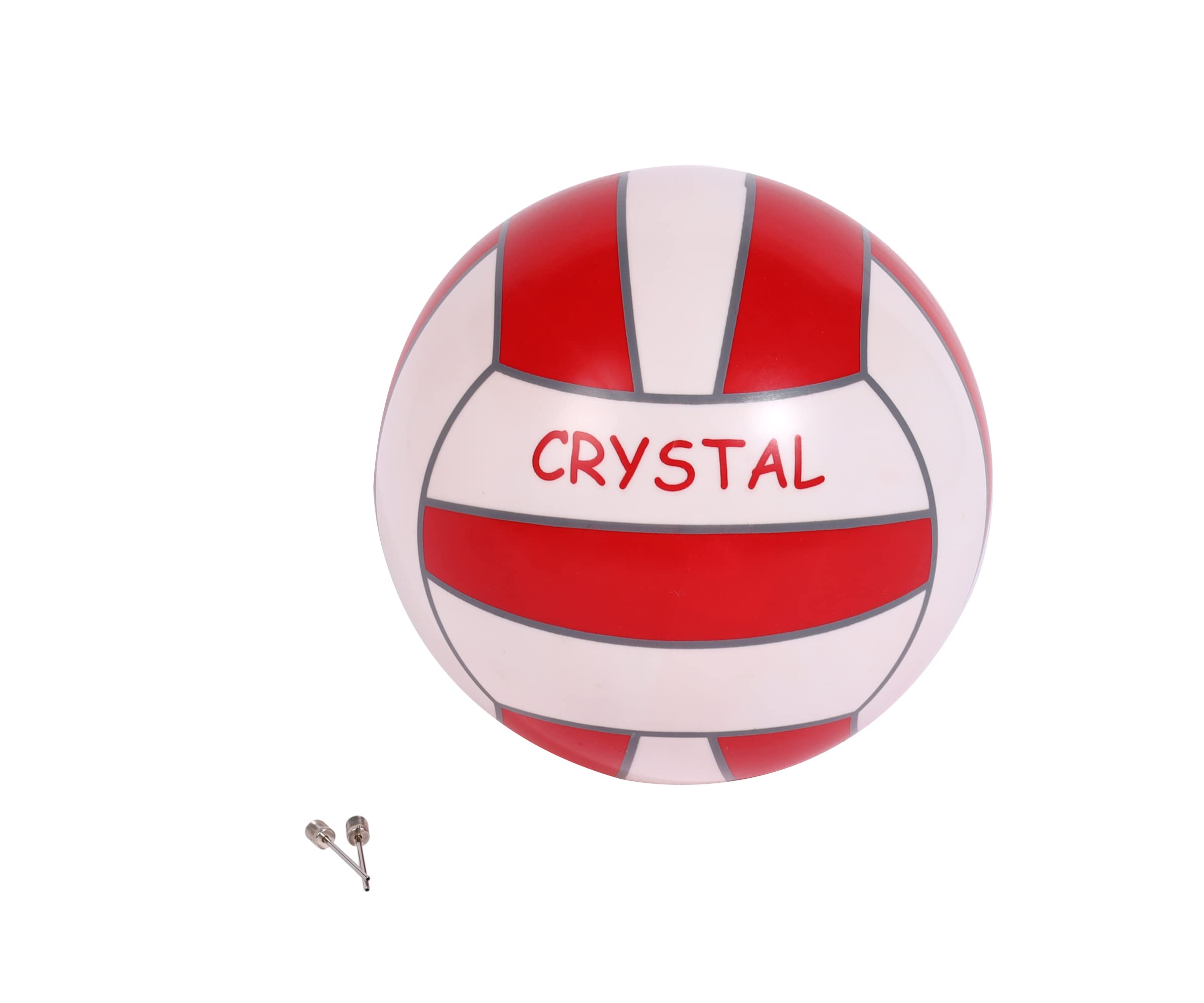Jupiter Industries CrystalBall Inflatable PVC Beach Ball for Kids & Adults, Soft Play Ball for Pool, Garden, Indoor & Outdoor Recreation, Size: 9 Inch with 2 Inflating Pins (Red White) 3