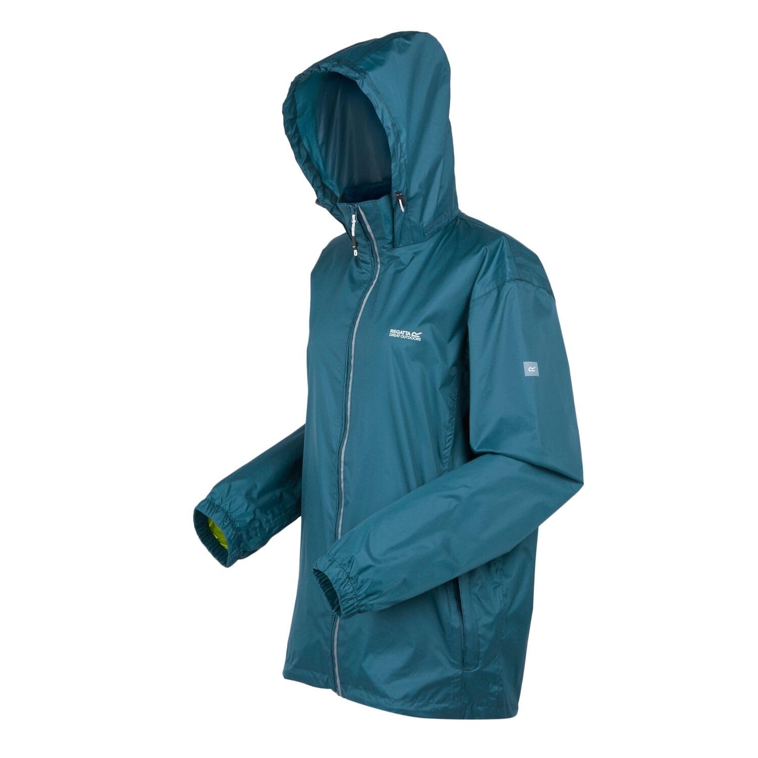 Regatta Mens Lyle Iv Breathable Packable Coat Waterproof Jacket, Moroccan Blue(Citron Lime), L EU