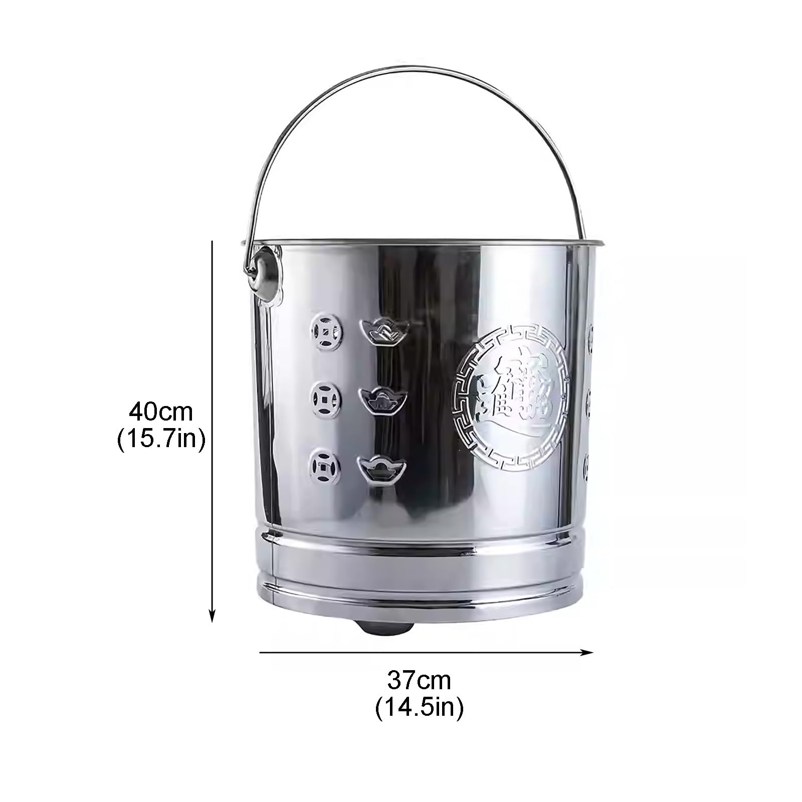 Incinerador De Acero Inoxidable, Jaula Metálica Resistente Al Calor para Fogatas De Jardín con Mango Ergonómico, Barril para Quemar Papel para Terraza, Balcón Y Patio.(37cm)