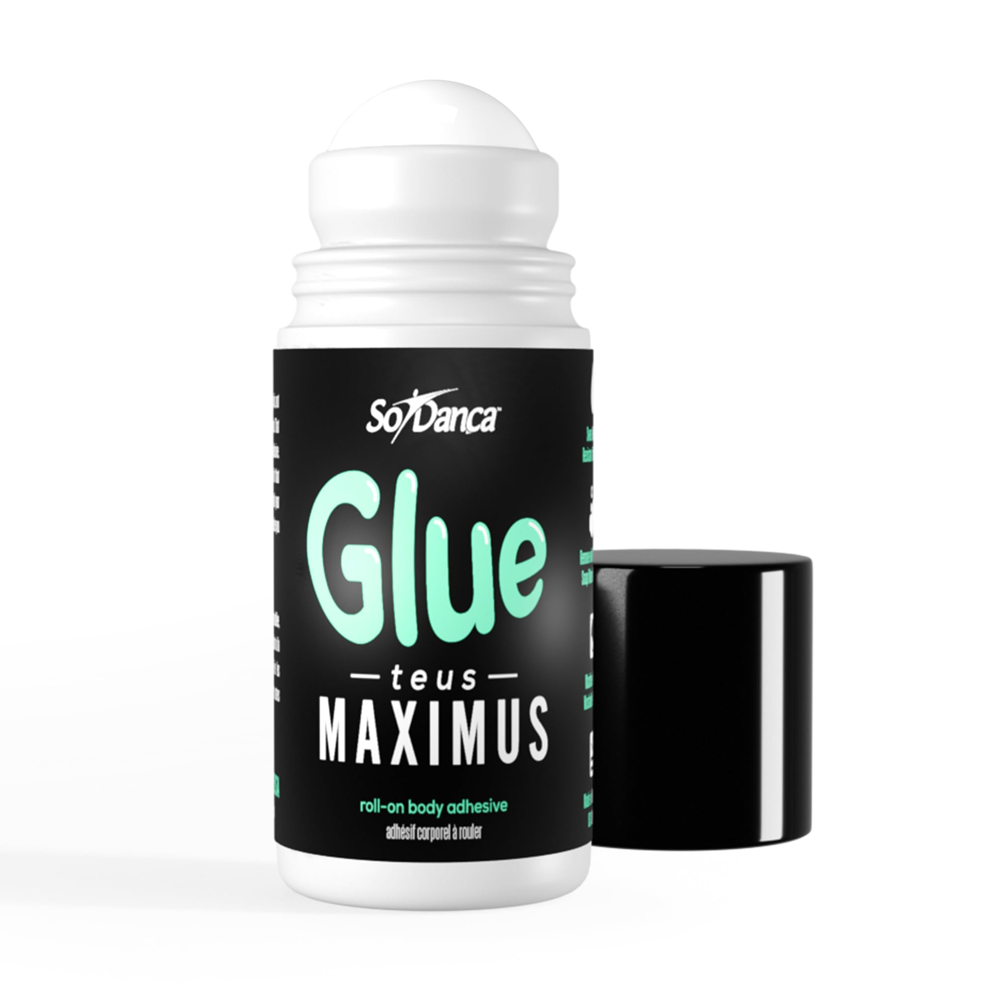 So Danca Glue-teus Maximus Roll-On Body Adhesive – Hypoallergenic, Sweat-Resistant Body Glue for Dancers, Costumes, Cosplay, Stagewear, Leotards &