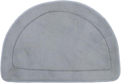 JHOMERIT Tapete semicircular antideslizante para cocina, dormitorio, baño, 16 x 24 pulgadas, de microfibra, antideslizante, absorbente, alfombra de