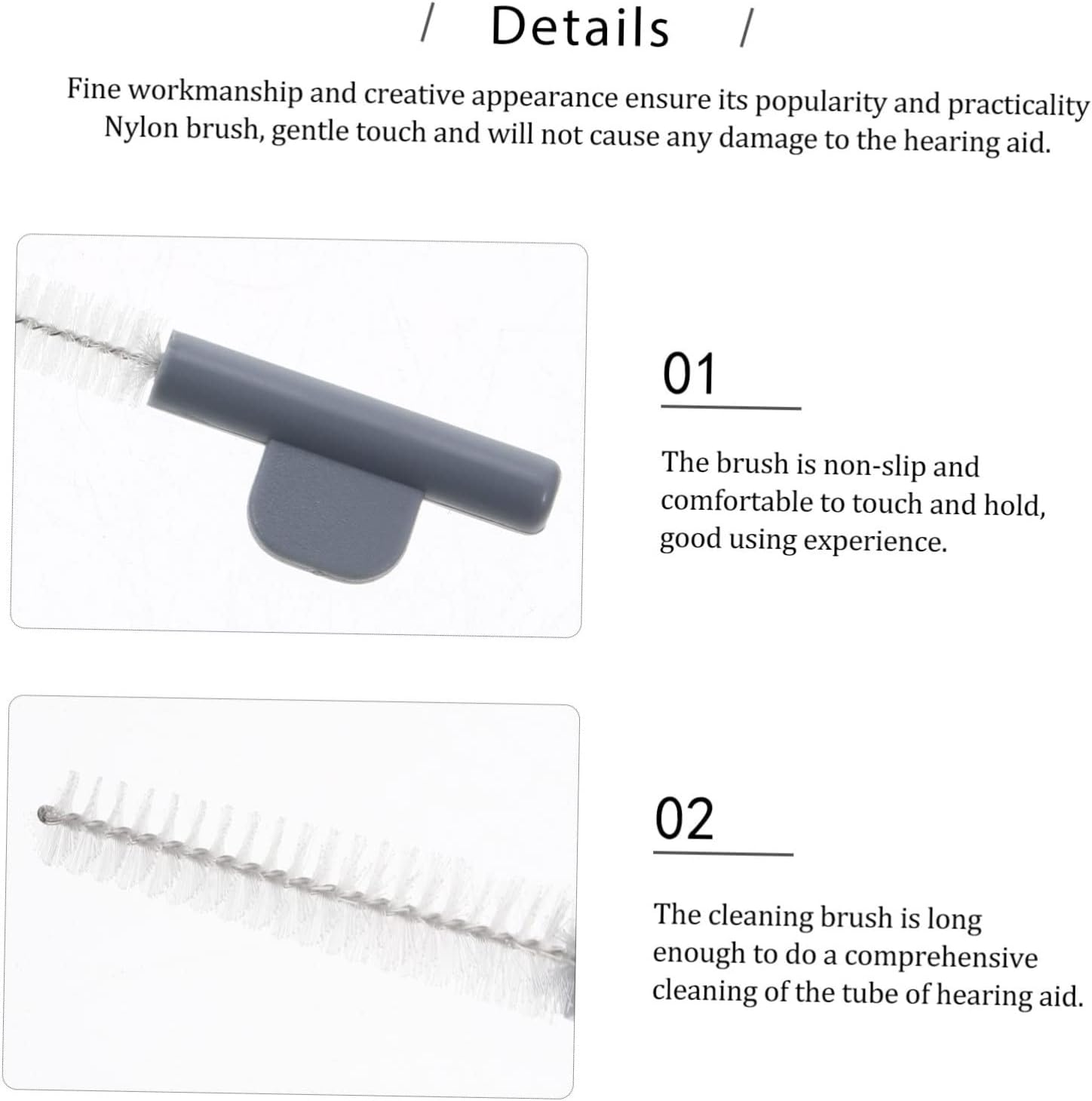 Healifty 5pcs Portable Hearing-aid Cleaning Brush Lightweight Tube Cleaner for Earmolds and Accessories Convenient Earwax Removal Tool for Household Use