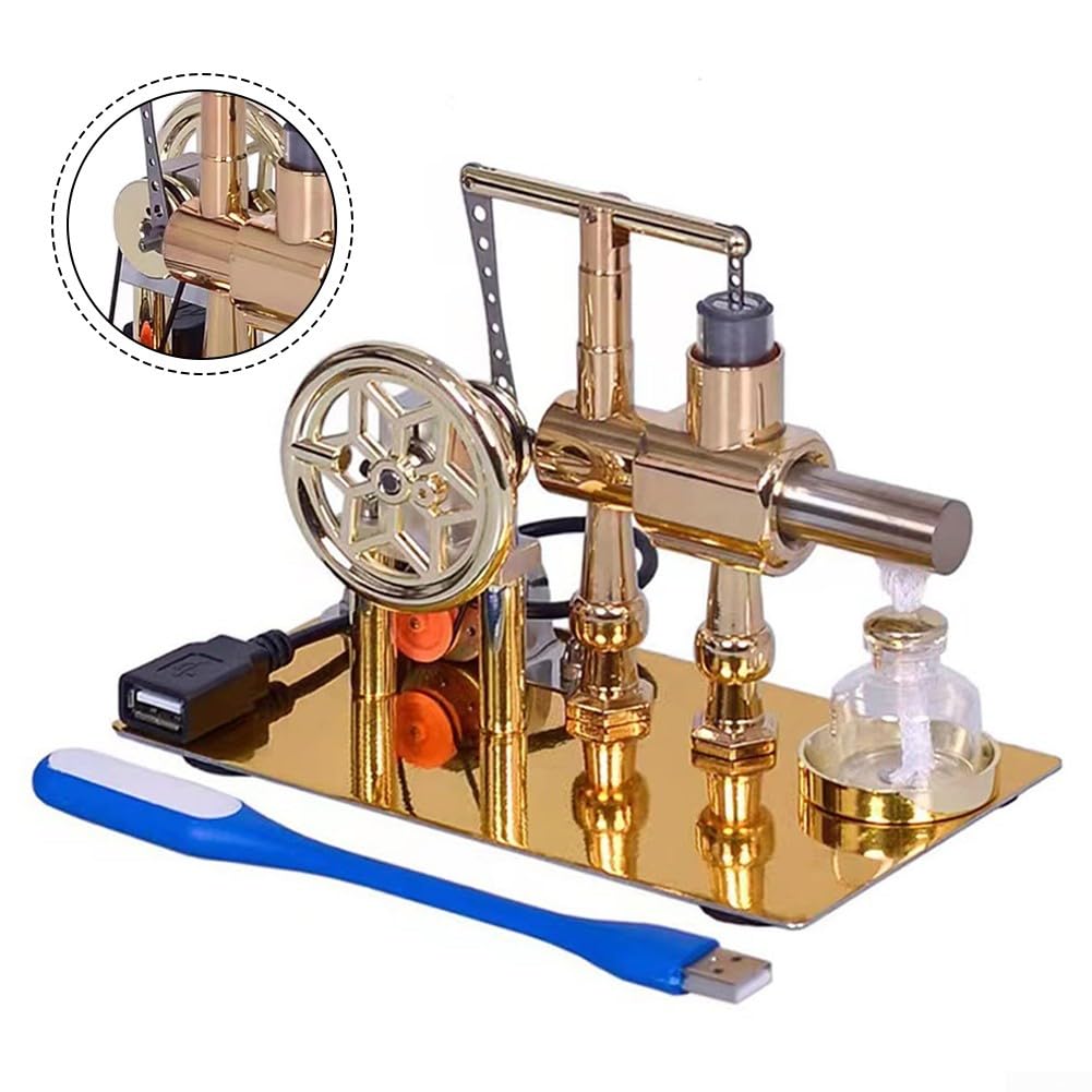Metallo Cilindro Singolo Motore Ad Aria Calda Modello Scienza Kit Fisica Meccanica Dimostratore Decorazione Scrivania Generatore di Combustione Esterna per Collezione Educativa