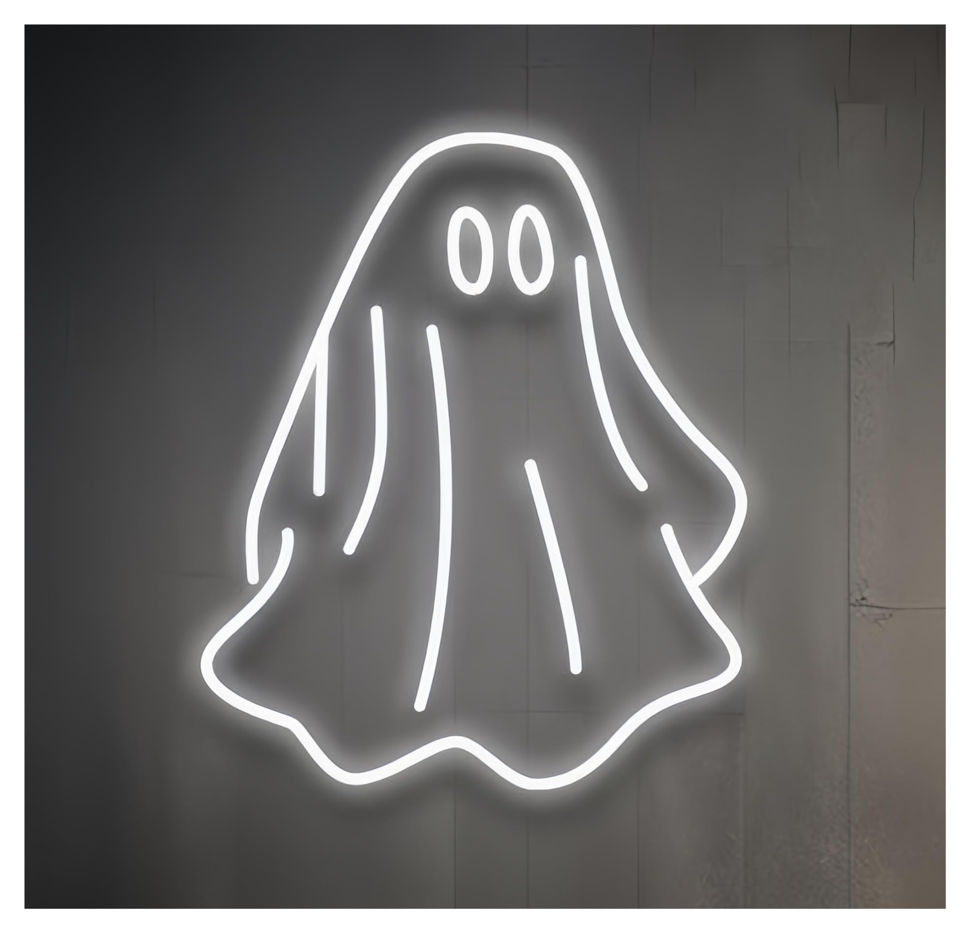 RONGCH Hanging Art Signs Ghost Neon Sign Gameroom Bedroom Bar Livingroom Birthday Party Wall Decoration Kidroom 45cm