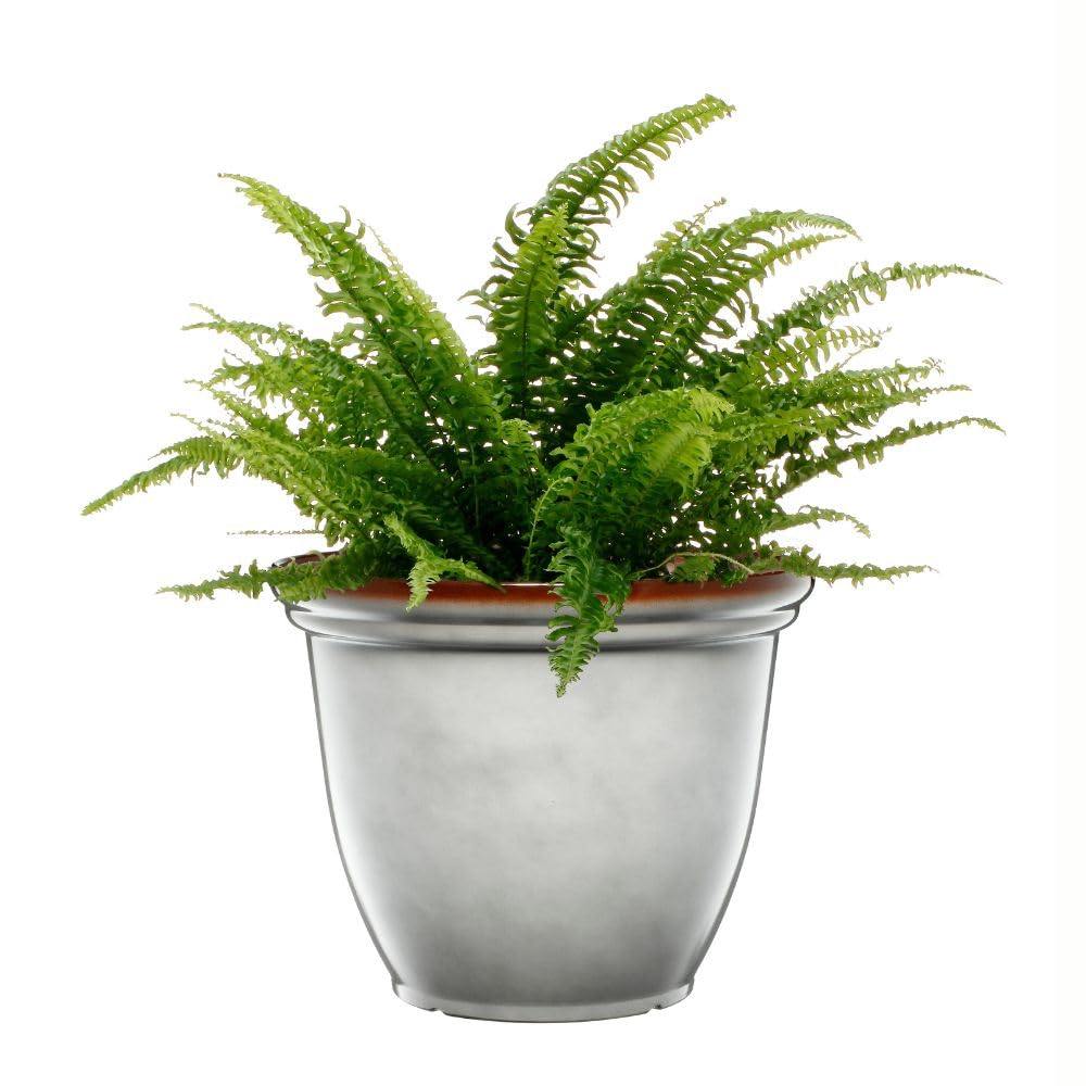 Gardening Naturally Light Grey Anygyi Ceramic Effect Pot – Recycled Plastic Planter, Frost-Proof, Ideal For Indoor And Outdoor Settings, 36Cm X 45Cm (Light Grey) By Flowersea