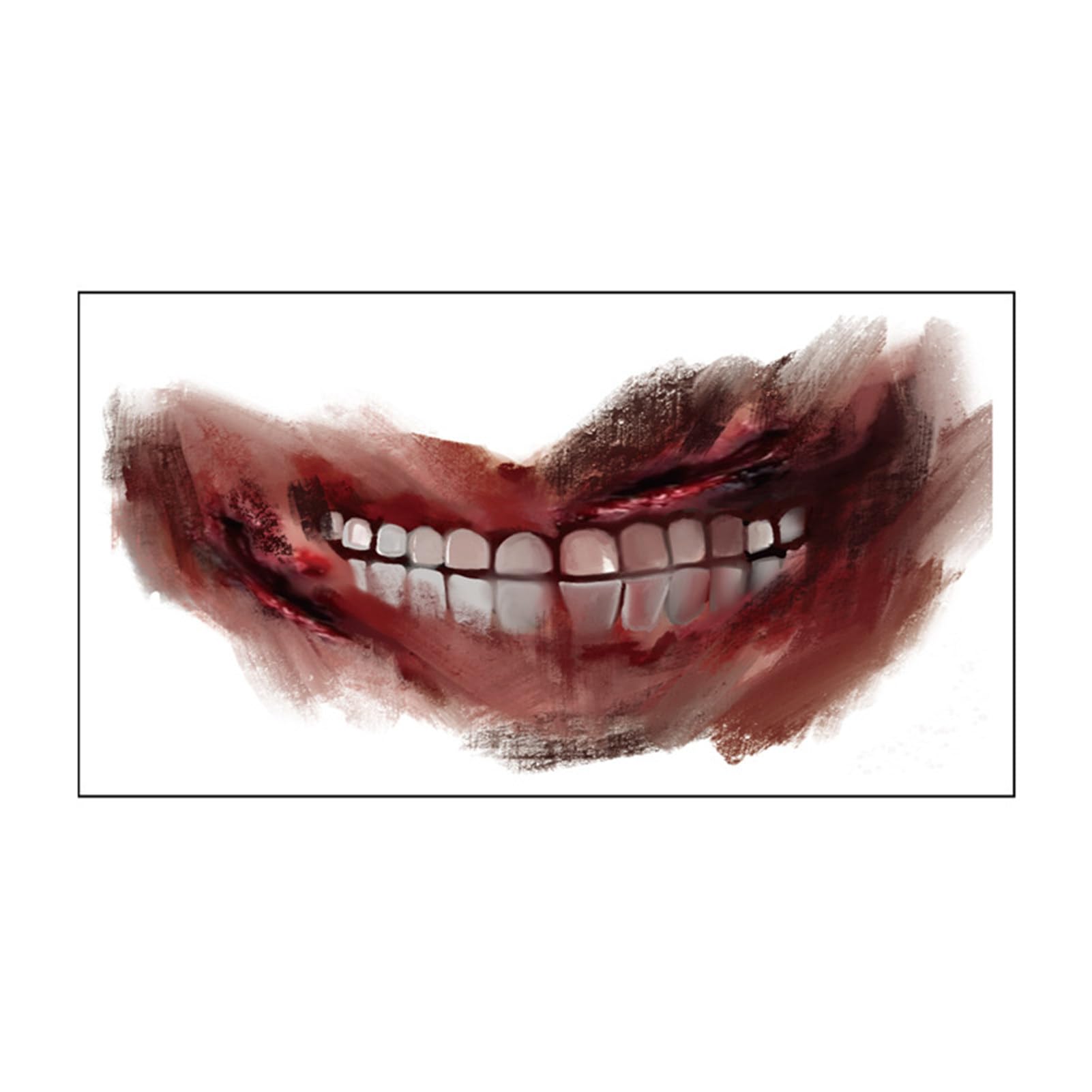 Art Temporary Tattoos, Temporary Tattoo Easy to Use Eco-friendly Waterproof Fun Painless Body Art Tool Paper Halloween Horror Mouth Tattoo G