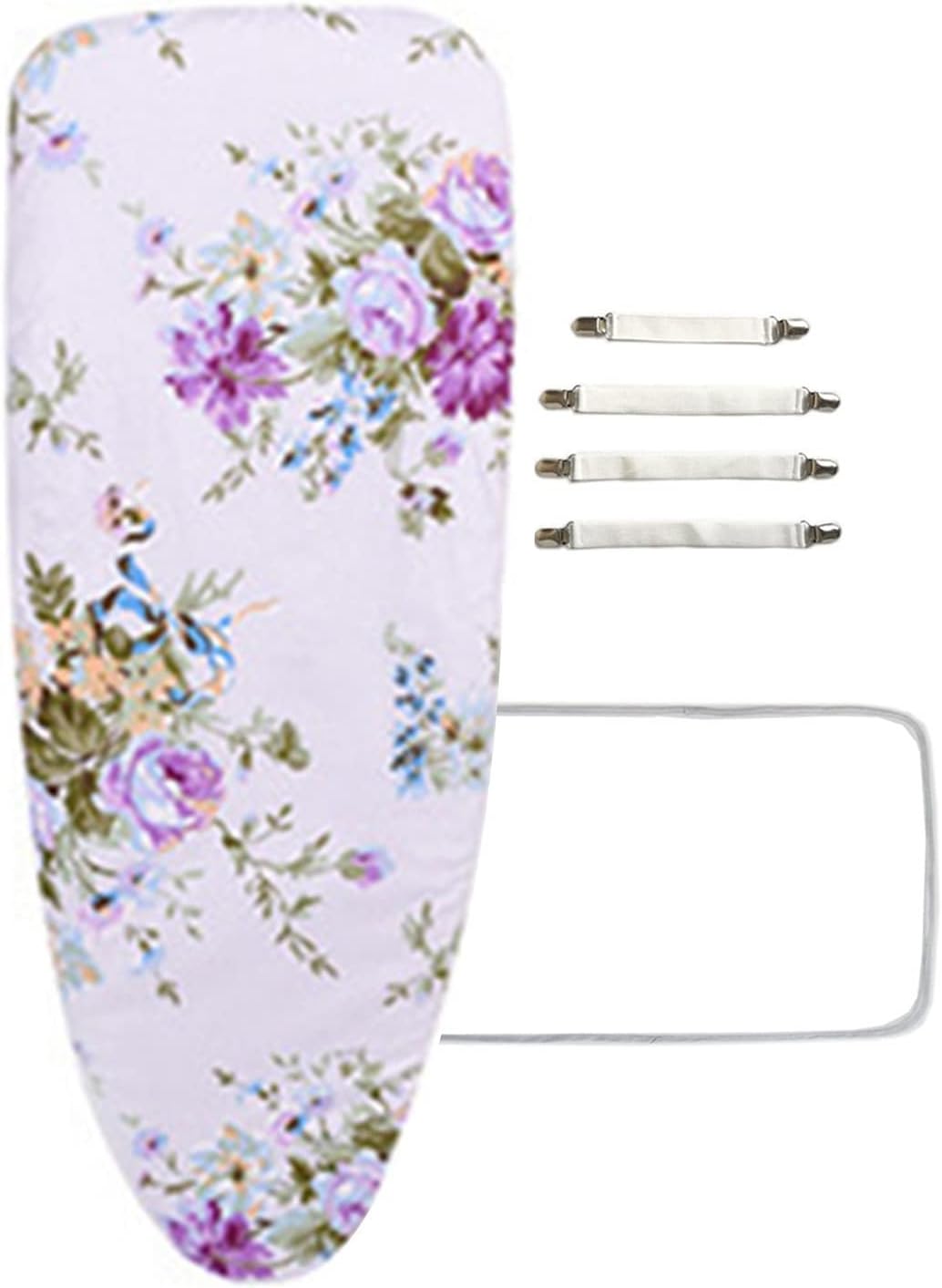 Ironing Board Cover and Pad, Elastic Edge Scorch Resistant Padding Ironing Board Covers, Fit Ironing Board, Include Fasteners and Protective Scorch Mesh Cloth ( Battery *1 : 147*48cm/57.8*18.8inch )
