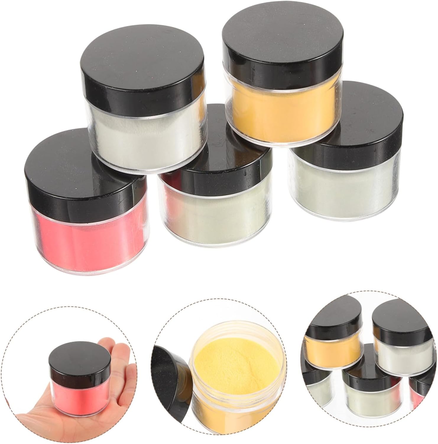 Uonlytech 5pcs Dark Luster Powder for Nail Art and Projects Pigment for Epoxy and Soap Making for Unique Decorations and Crafting