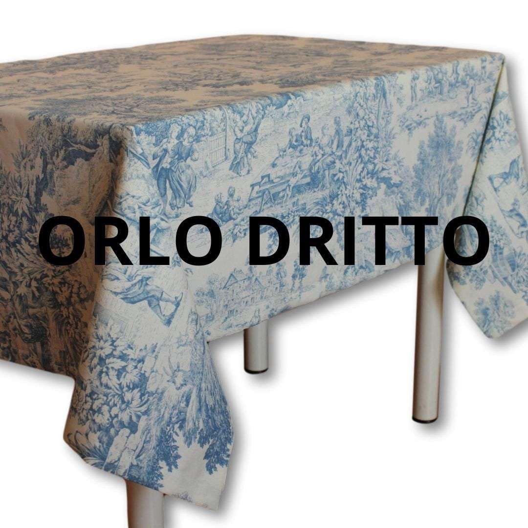 Ricami Fiorentini Baldi Mantel de algodón 100 % panamá estilo Toile de Jouy, Mantel para Mesa, acabado con dobladillo recto. También a medida. Producto artesanal toscano. Rectangular 160 x 280 cm