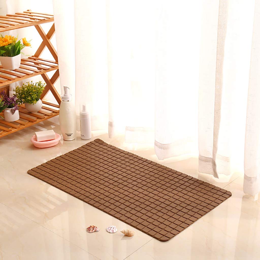 Tapis de bain antidérapant PVC haute densité WENJUN marron design 39x69 cm