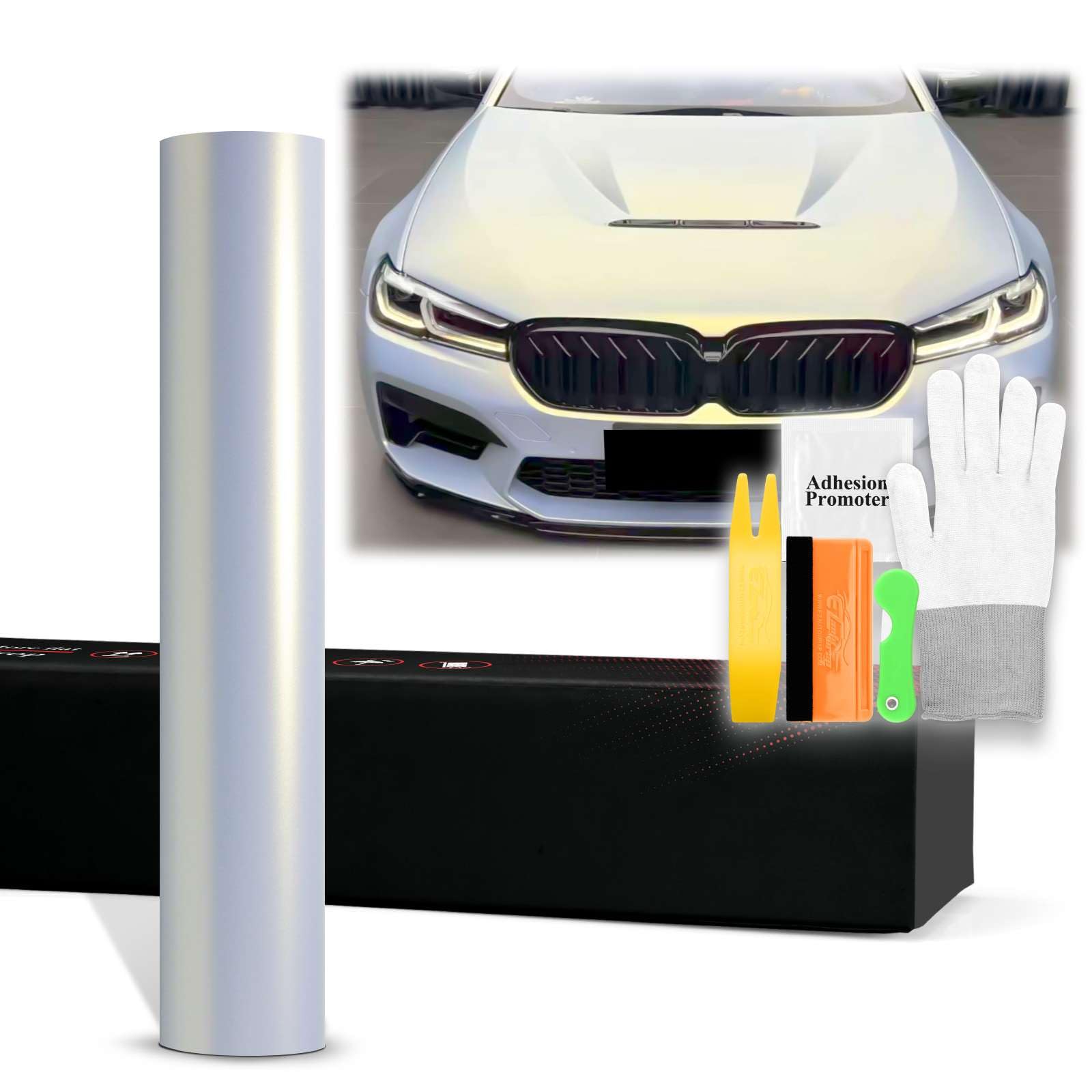 60"x60" (5FTx5FT) PET Space Candy Matte Platinum Gold Chameleon Metallic Color Shift Color Change Vinyl Wrap Auto Car Sticker Decal Film Sheet Bubble Free Air Release Technology with Tool Kit