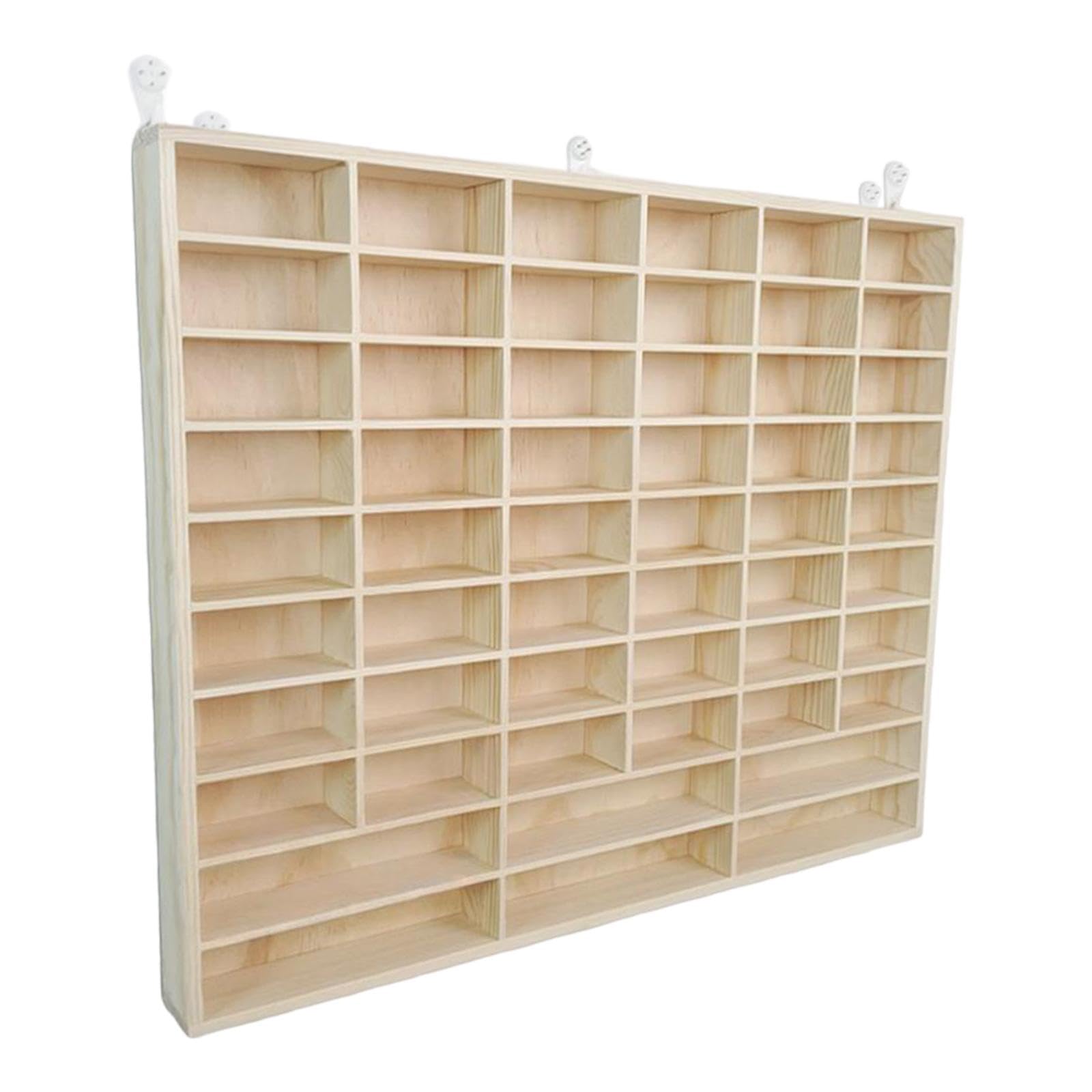 Holz Wand Display Rack Für Miniatur Autos | massives Holz, platzsparend, 54 Fächer, für Modellautos