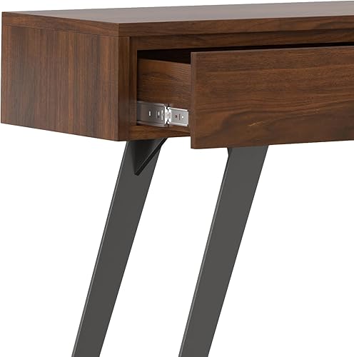 Miniatura 159 de SIMPLIHOME Lowry - Mesa auxiliar cuadrada de madera de acacia maciza y metal, de 22 pulgadas de ancho, moderna, industrial en marrón envejecido café