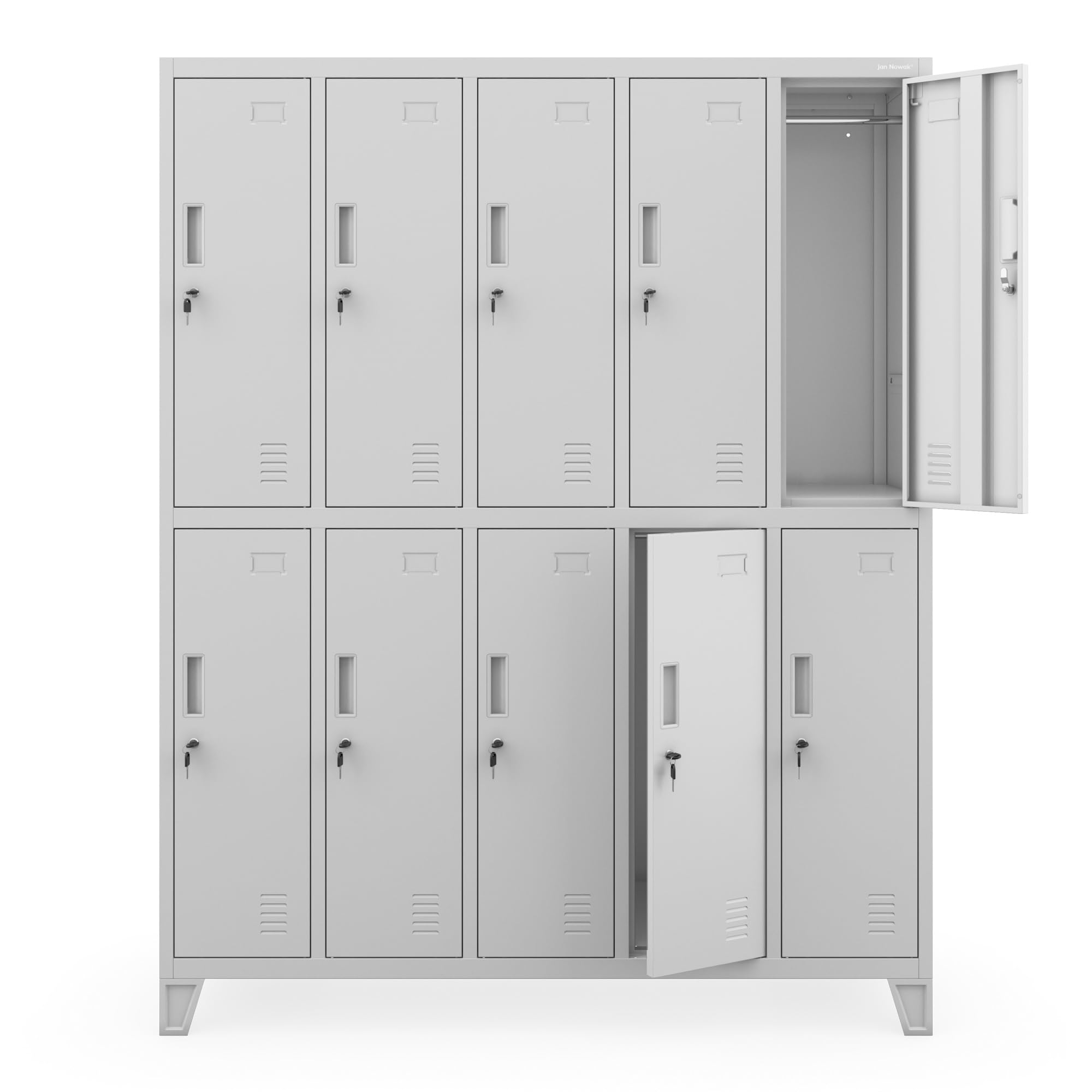 Jan Nowak Umkleideschrank Spindschrank Metall, 10 Fächer, abschließbar