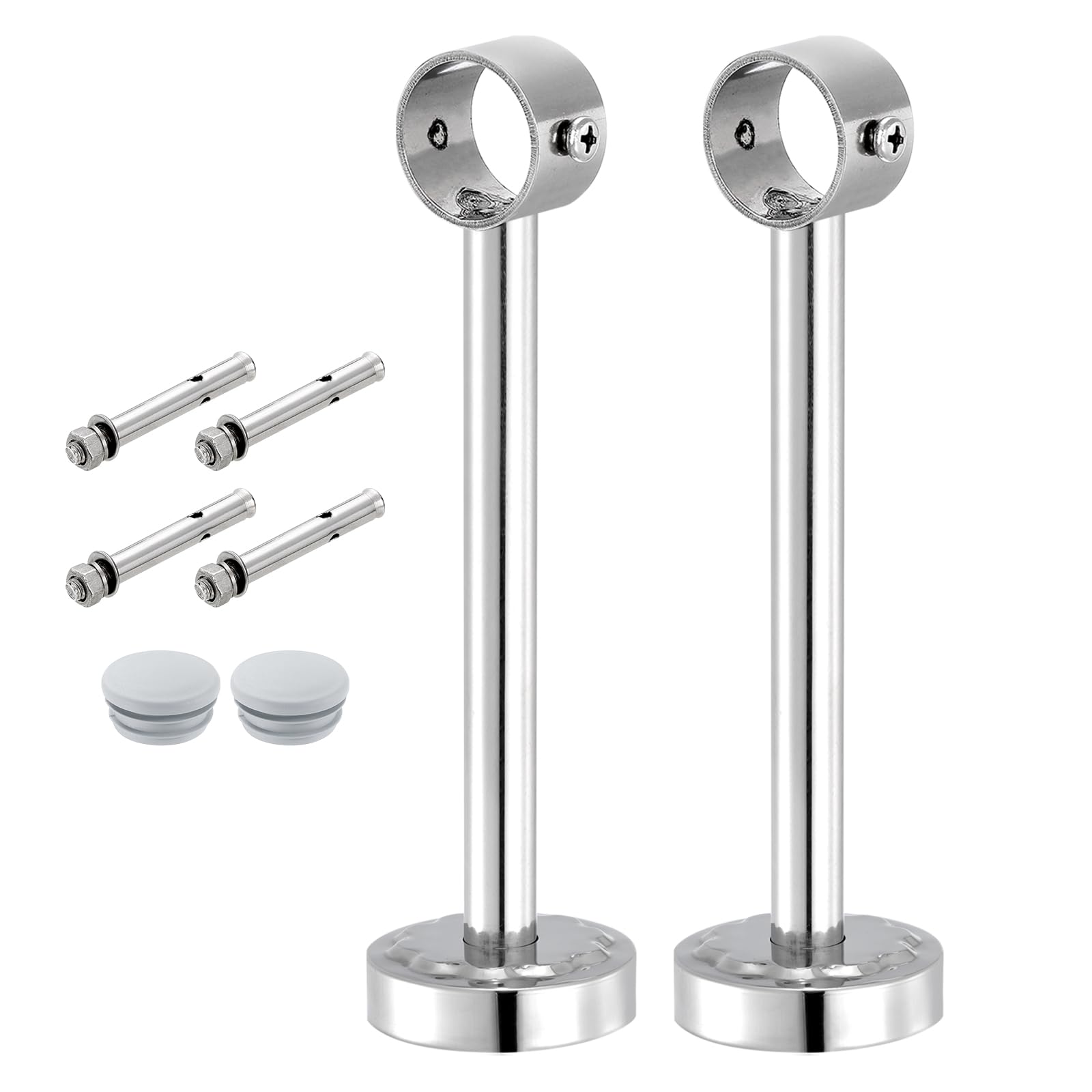 QUARKZMAN 4 Set Support Tringle à Rideaux pour Tuyau 32mm, Longueur 250mm