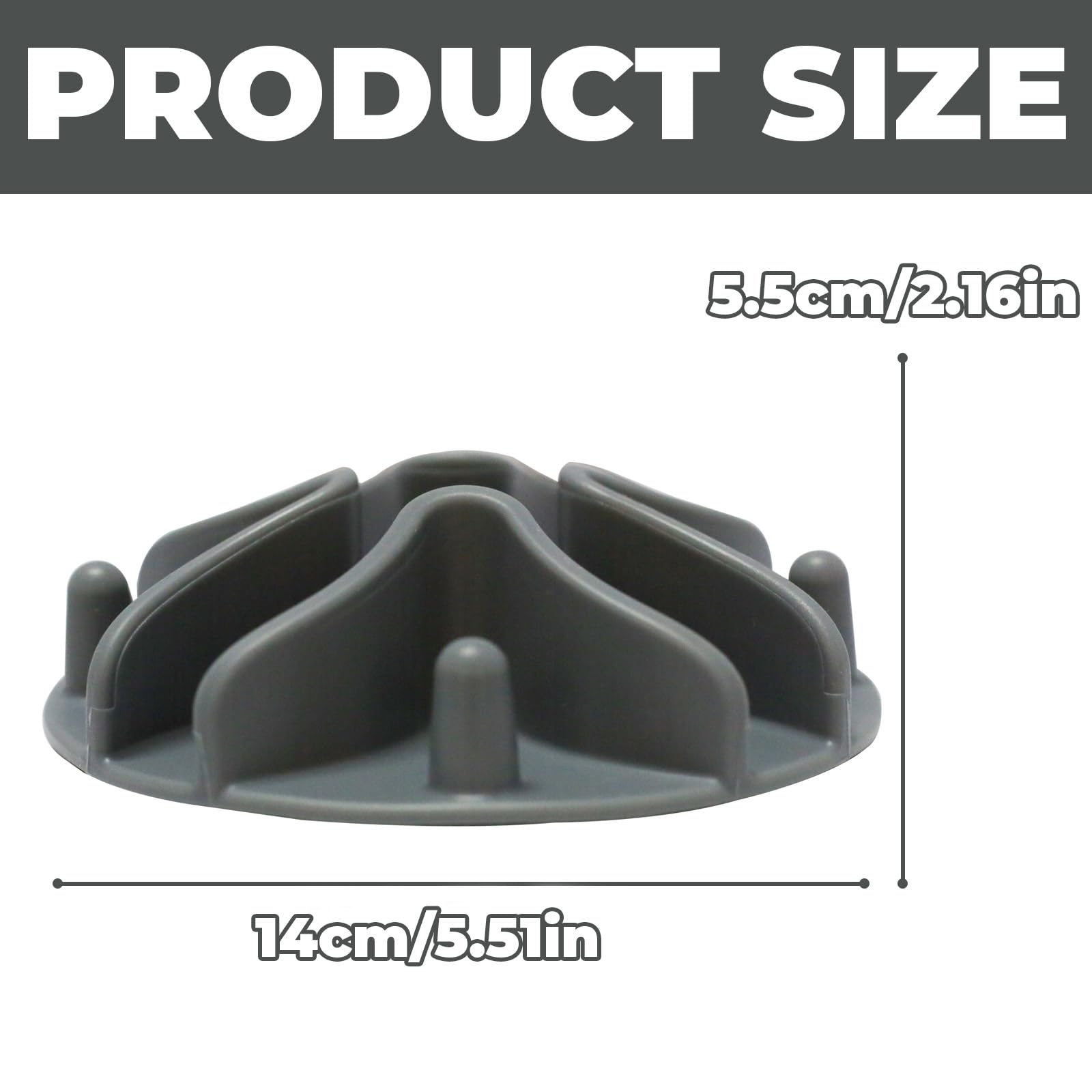 One Piece Silicone Slow Feeder Dog Bowl Insert Stong Suction Cups Silicone Pet Slow Feeder Spiral Pet Feeder Insert for Most Dog Bowl Dog Dish (Grey - Image 2