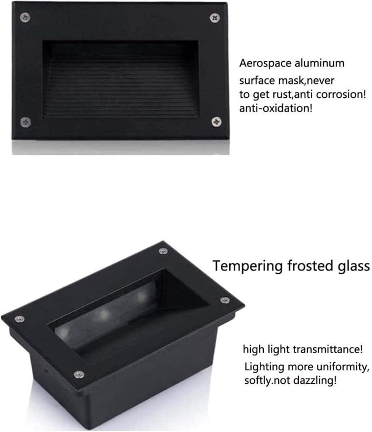 LED Step Light - Recessed Wall Light for Stairs, 3W/6W Garden Buried Light for Indoor Outdoor Stair Garden Passage Step, IP65 Waterproof LED Landscape Lighting