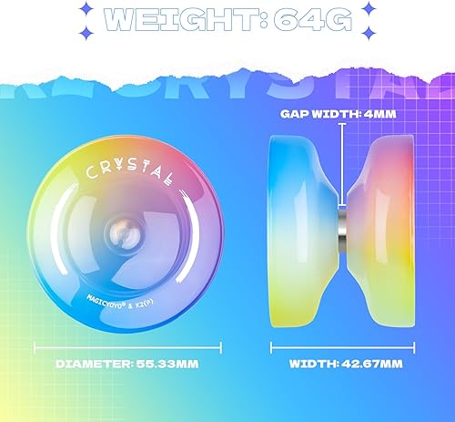 Miniatura 3 de Yoyo sensible para niños principiantes, Yoyo Crystal K2 profesional, yoyo de doble propósito para adultos + rodamiento Yo Yo extra insensible + 12