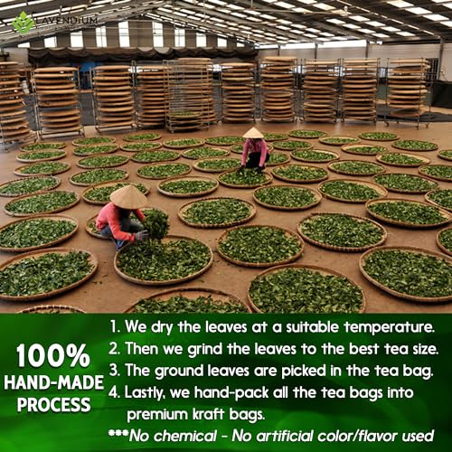 Image of Lavendium, 30 Lemongrass Tea Bags, 100% Natural & Pure Lemongrass leaves, Eco-Conscious Tea Bags, Lemongrass Herbal Tea. Lemongrass Leaf Tea. No Sugar, No Caffeine, No Gluten, Vegan.