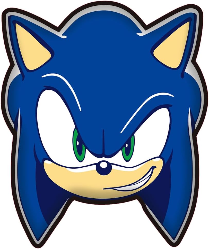 Jerry Fabrics Sonic the Hedgehog Shaped Cushion   35cm x 30cm   Soft Plush Pillow for Kids & Fans   Gaming Room Decor   Officially Licensed Sonic Merchandise   Gift for Boys & Girls
