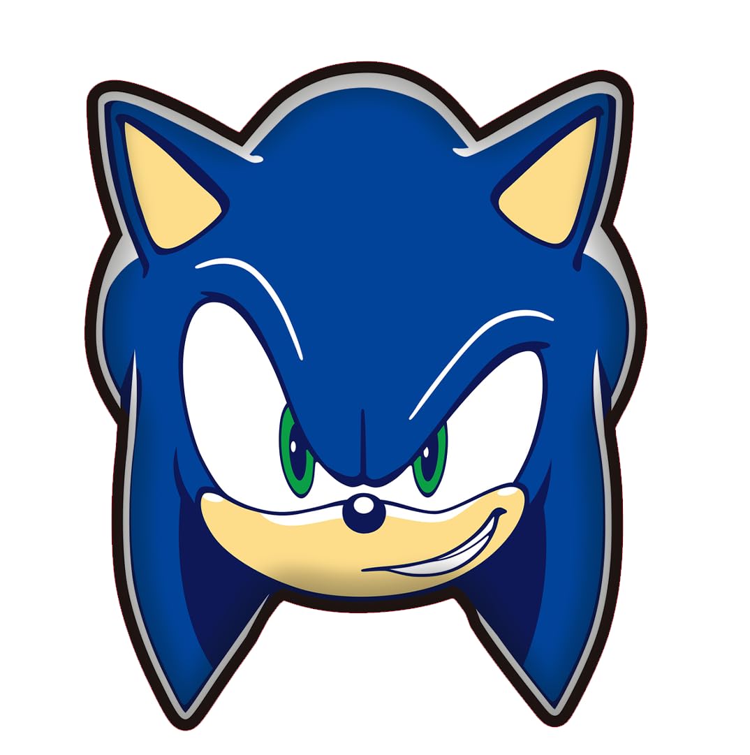 Jerry Fabrics Poduszka w kształcie jeża Sonic – 35 x 30 cm, miękka pluszowa poduszka dla dzieci i fanów, dekoracja pokoju gier, oficjalnie licencjonowany produkt Sonic, prezent dla chłopców i