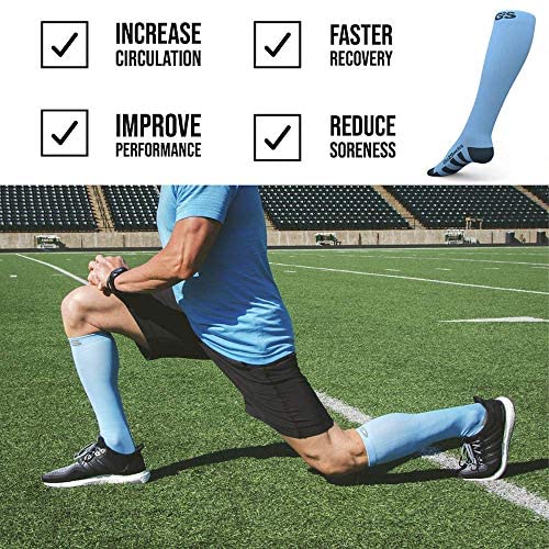 Go2Socks Women's Standard Athletic Compression (New Black, Medium)