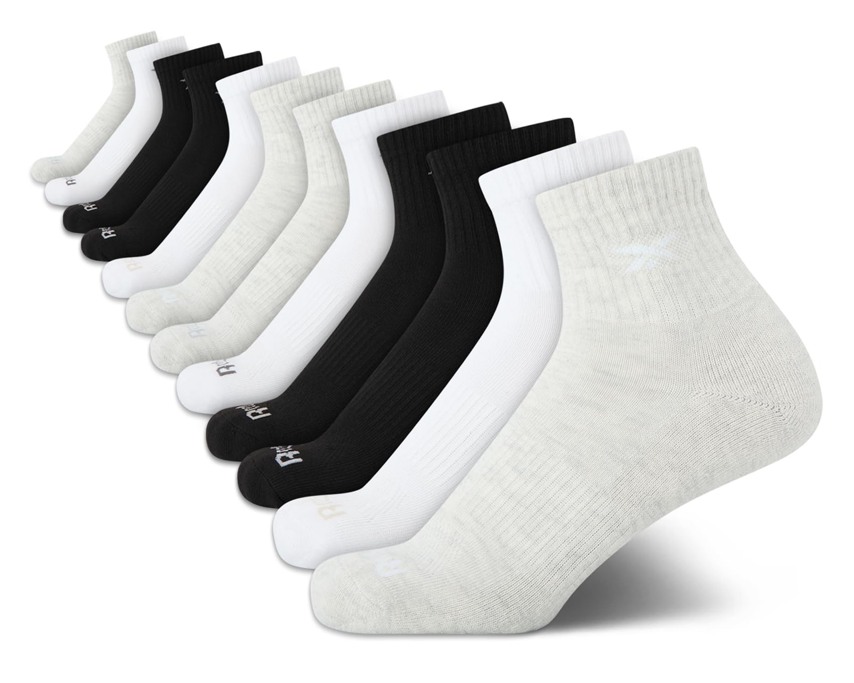 Reebok Womens Quarter Socks 12 Pack Moisture Wicking Athletic Socks