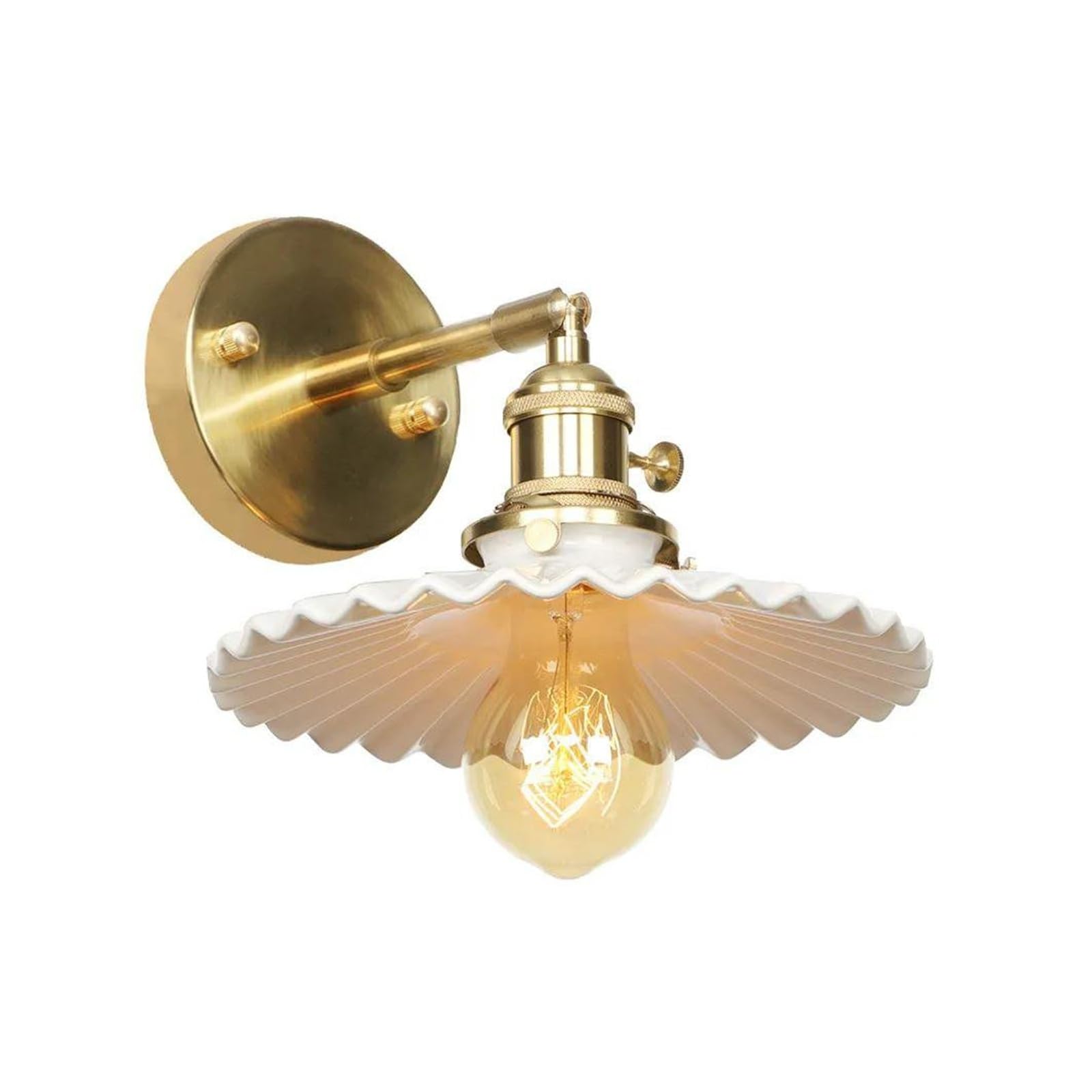 ZTCHSENZT Wall Sconces, Retro LED Wall Lights Switch Porch Stair Bathroom Mirror Light Loft Decor V-intage Copper Lamp Sconce Murale,C