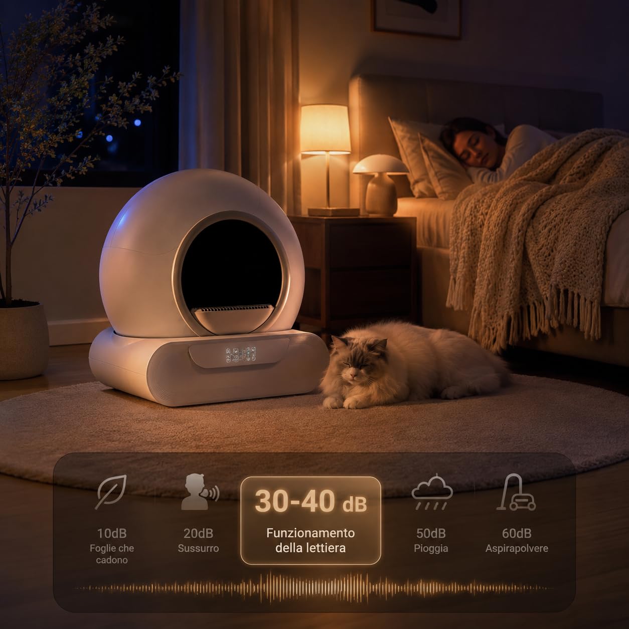 Lettiera Autopulente per Gatti XXL 74L, Toilette Automatica Intelligente con APP, Sensori di Peso e Infrarossi, Lettiera Chiusa Anti Odore, Grande Capacità per Più Gatti