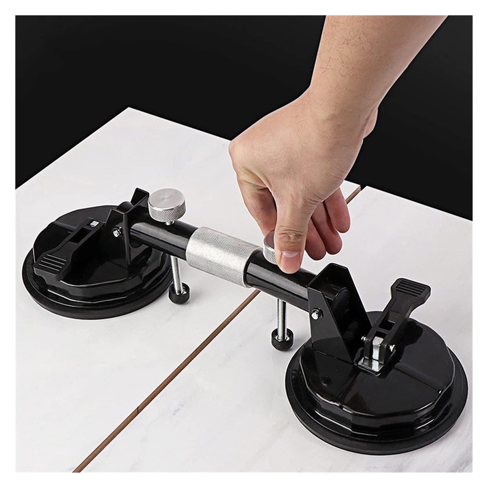 2pcs 5 '' Costura de Piedra Ajustable Setters Operación Manual Piedra Que se UNE a la Taza de succión de la nivelación de la Herramienta for los Azulejos de mármol de Granito