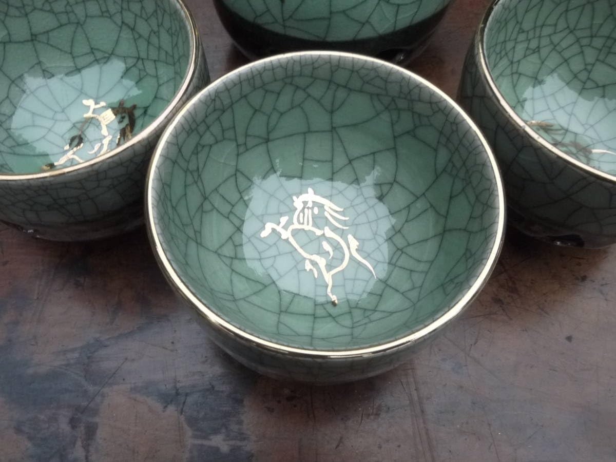 中国 古錫 人物文 八角湯沸かし 急須 V 8087