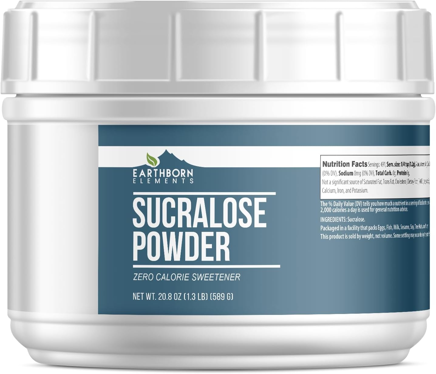 Earthborn Elements Sucralose Powder 1.3 lb, Cooking & Baking, Zero Calorie Sugar Alternative, Sweetener