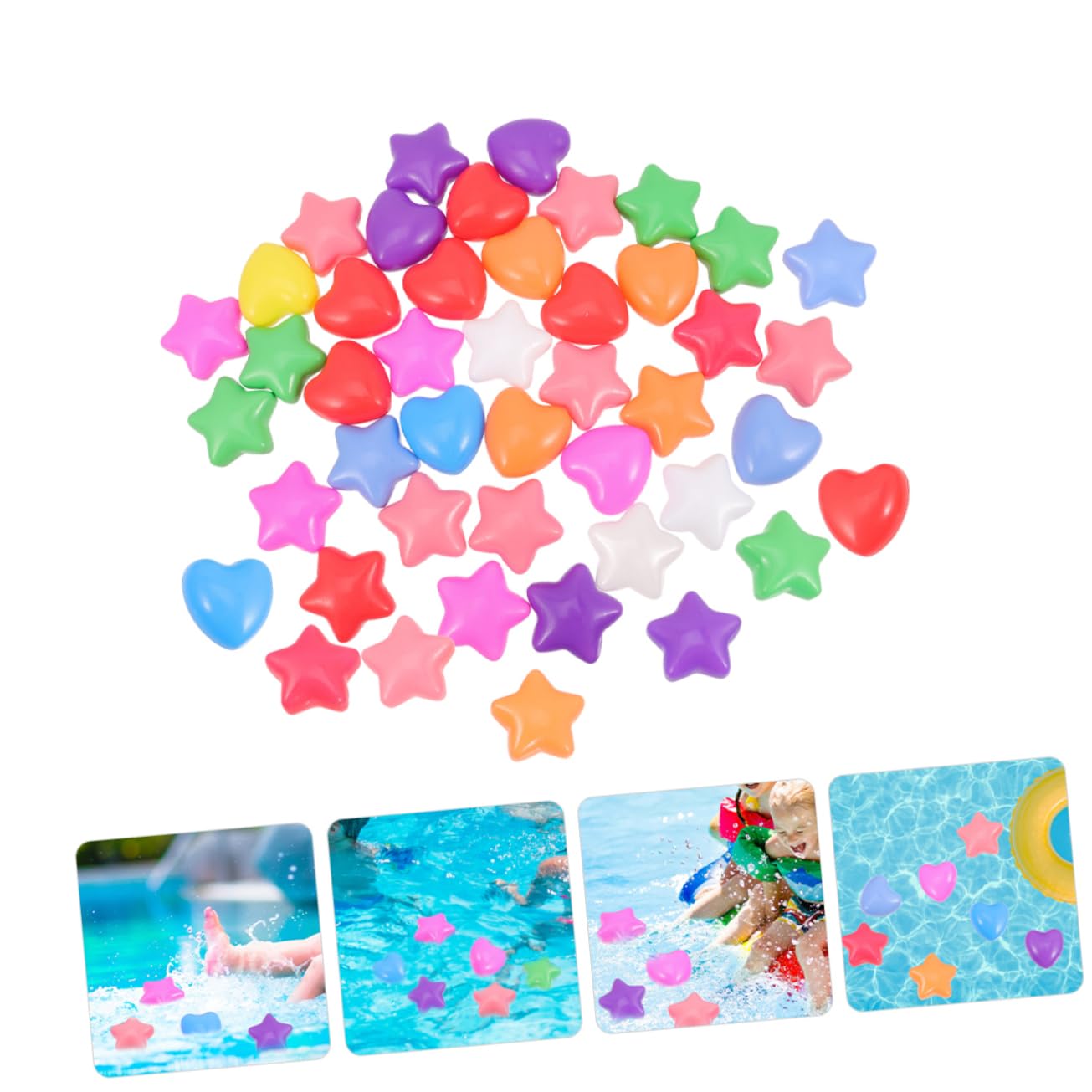 80pezzi Palline Colorate Forma Cuore e Stella Palline Oceaniche Per Piscina Giochi Ragazzo Ragazza Ragazza Morbide e Indistruttibili Per Tende Gioco e Vaschette Idee Regalo Feste e
