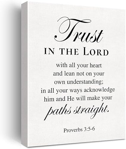 Lienzo cristiano para pared, diseño de confianza motivacional en el Señor, escritura positiva de versículo bíblico, decoración de pared para el