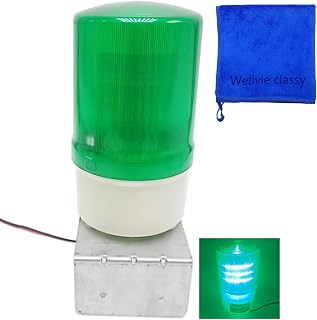 Wellvie classy LED 回転灯 パトランプ 誘導灯 案内灯 サイン灯 100V ブラケットライト 小型 店舗 看板 電気 緑 防滴 壁面取り付けブラケット付き（グリーン）