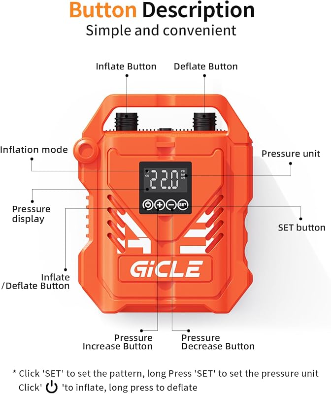 Gicle Elektromos SUP Pumpa 22PSI - 12V Autós Csatlakozóval, Kétfokozatú Gyors Felfújás, Automata Leállítás Paddleboardhoz, Csónakhoz