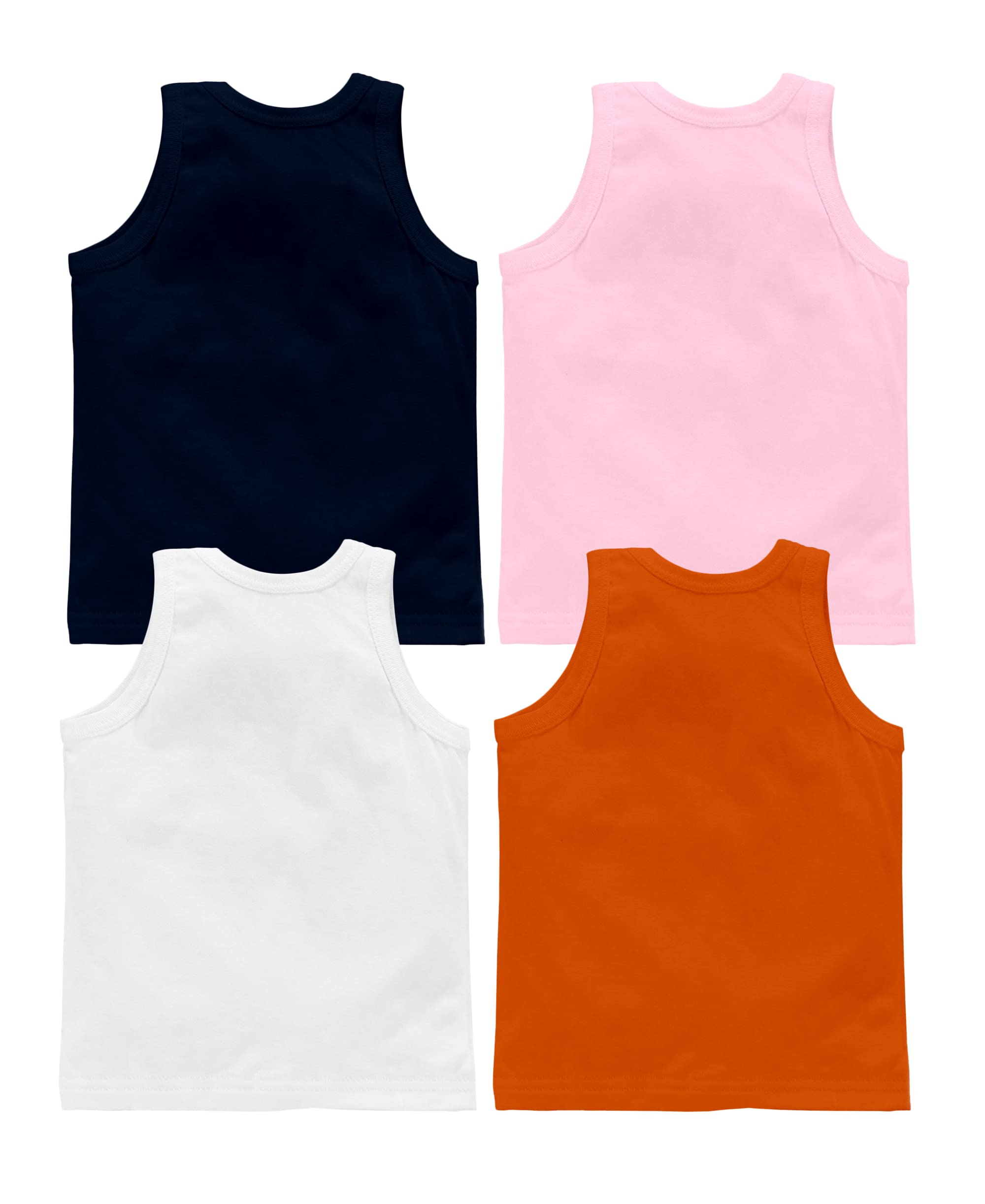 Fflirtygo Printed Baby Vest for Kids Cotton Sleeveless Sando Baniyan Toddler Innerwear Baby Cloth for Boys & Girls Pack of 4 1