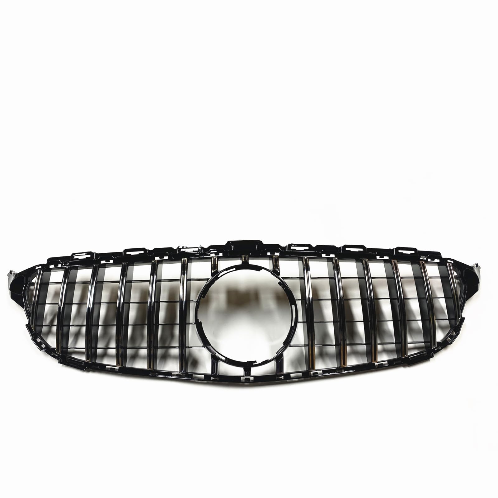 Parrilla delantera para Mercedes Benz Clase C W205 C250 C43 2014-2018 GT Plata Negro